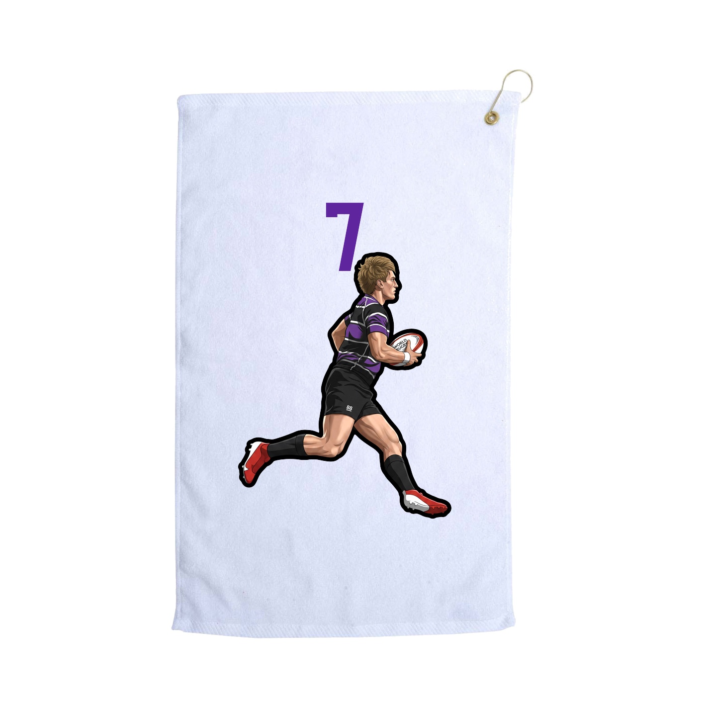 Golf Towel — Number Top in White