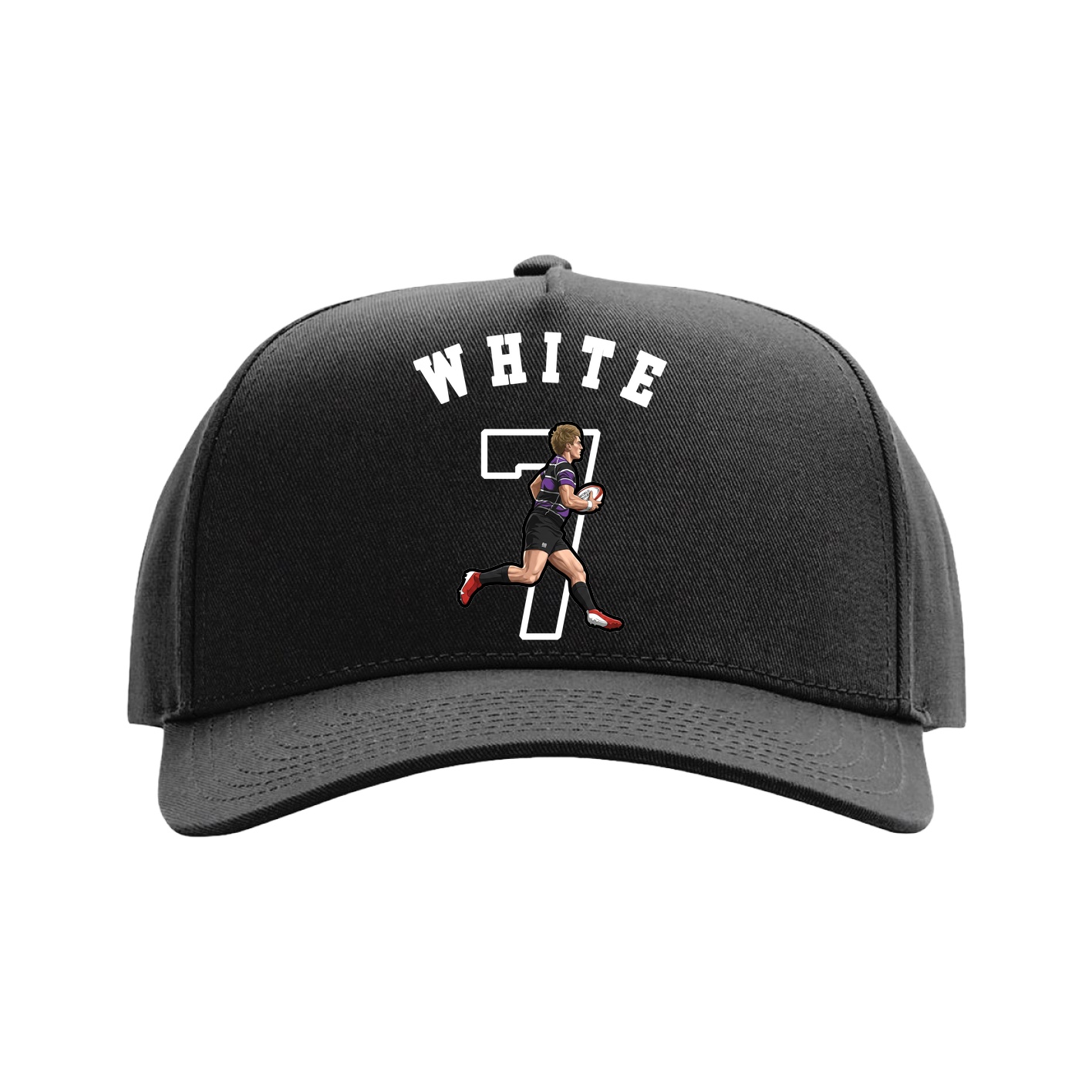 Full Fabric Five-Panel Champ Cap — Shirsey Arch in Black