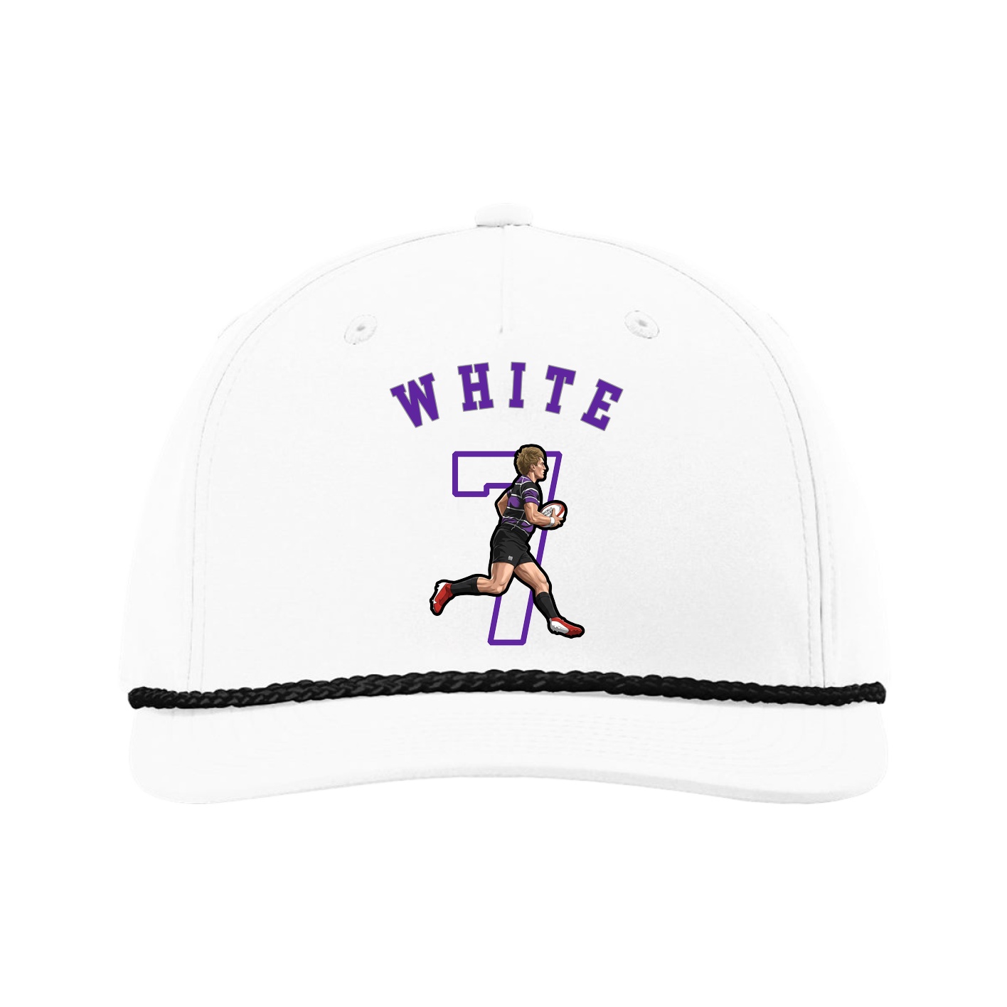 Five-Panel Classic Rope Cap — Shirsey Arch in White