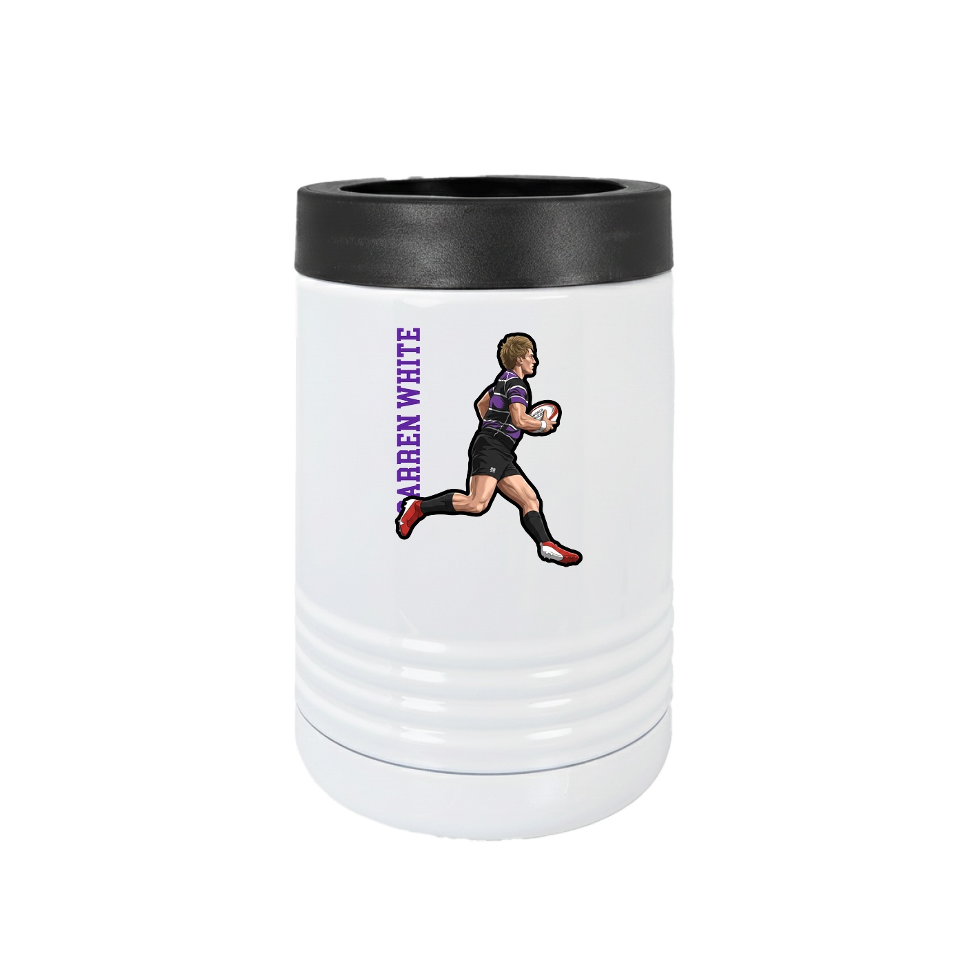 Beverage Holder — Name Vertical in White