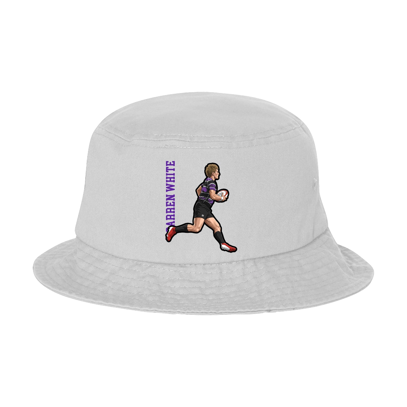 Bucket Cap — Name Vertical in White