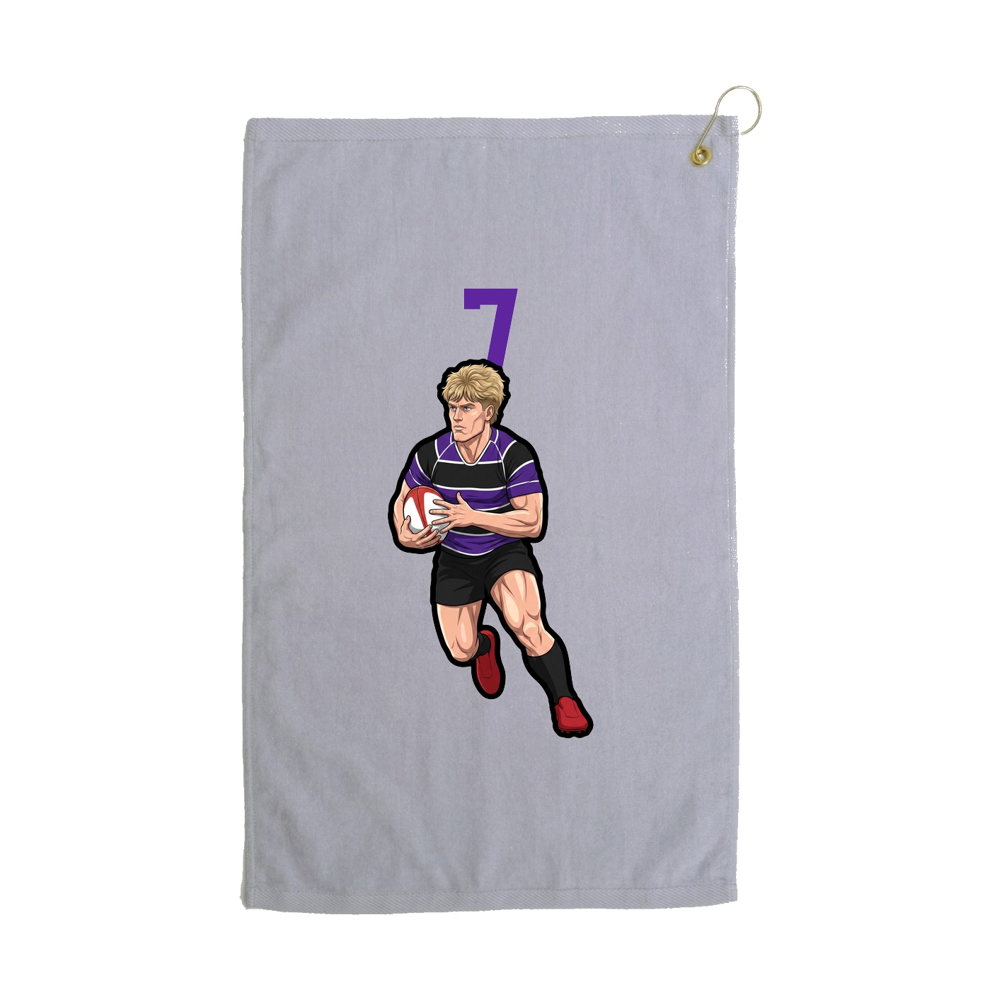 Golf Towel — Number Top in Grey