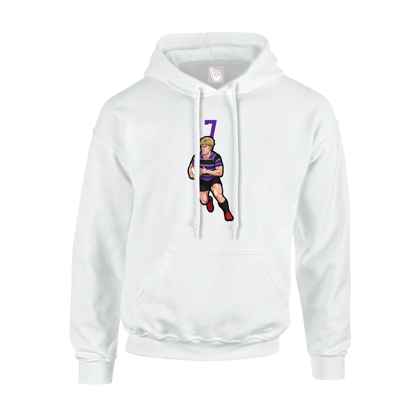 Youth Hoodie — Number Top in White