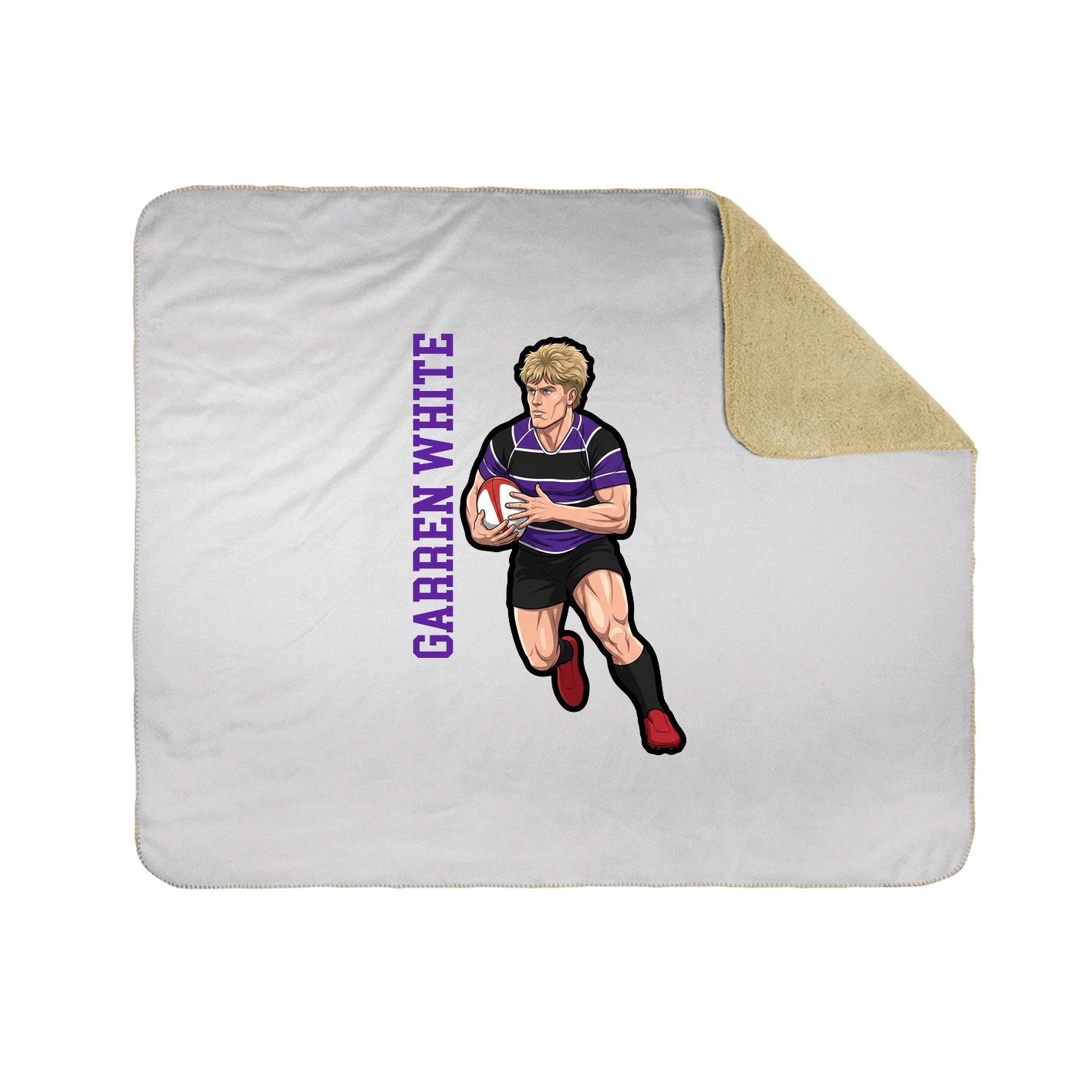 Throw Blanket — Name Vertical in White