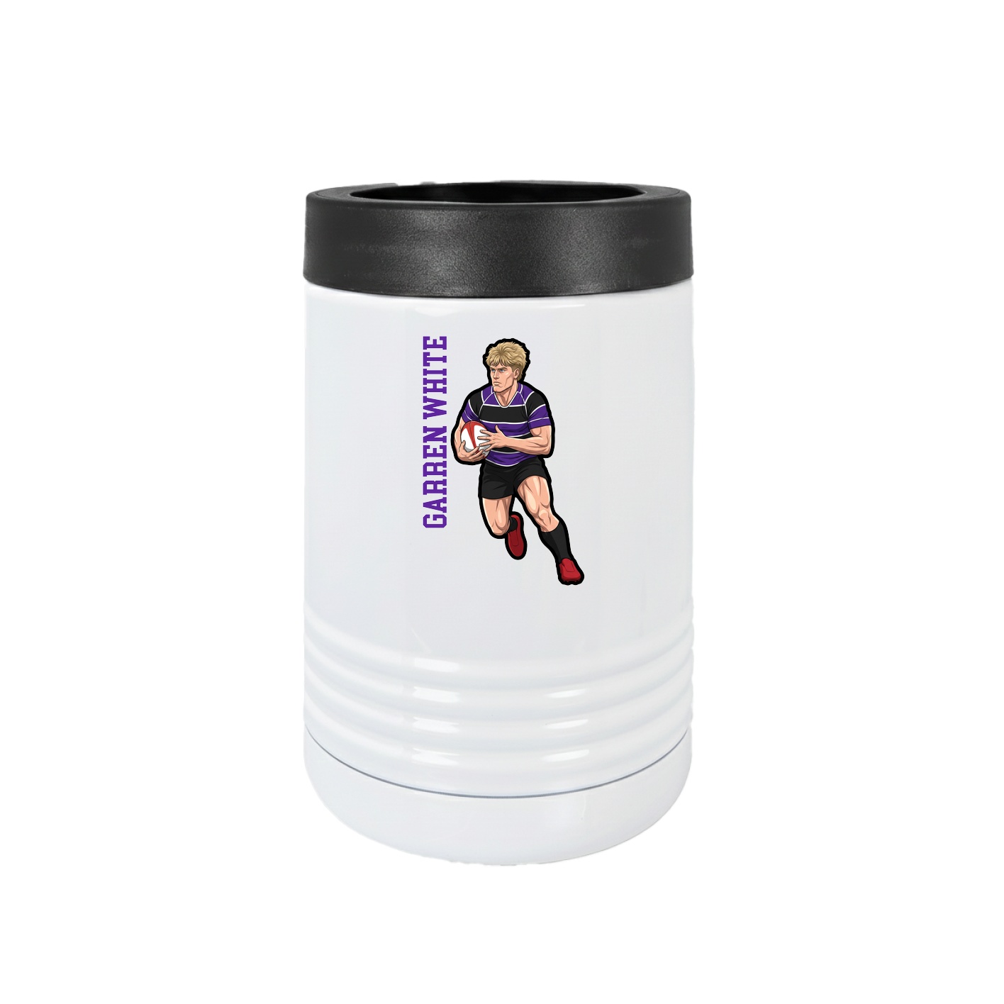 Beverage Holder — Name Vertical in White