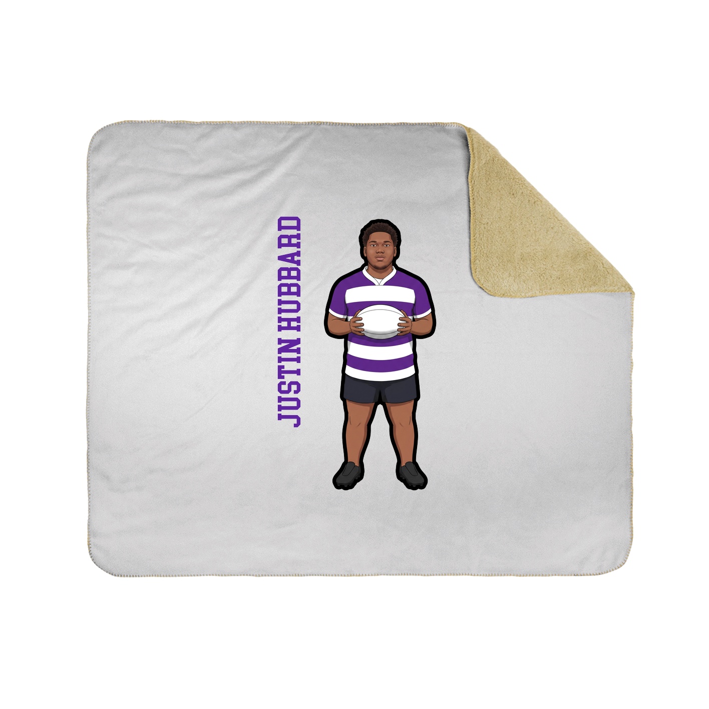 Throw Blanket — Name Vertical in White