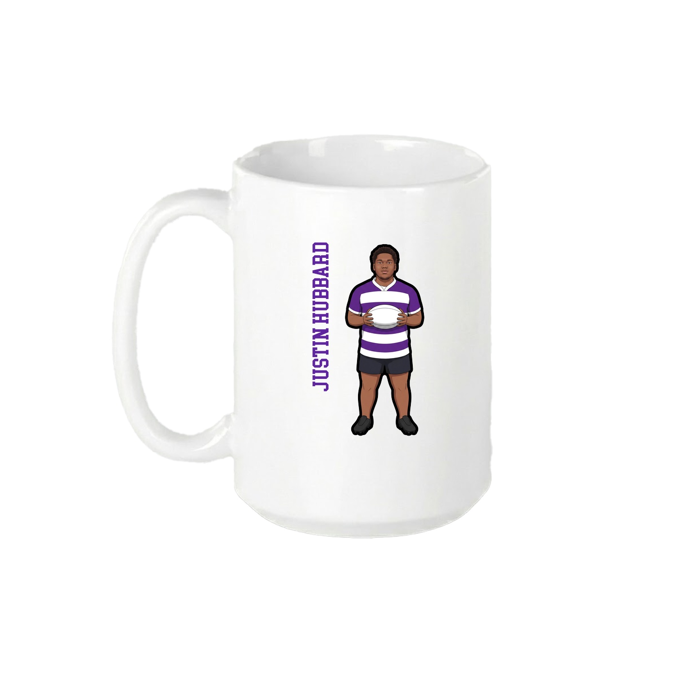 15oz Coffee Mug — Name Vertical in White
