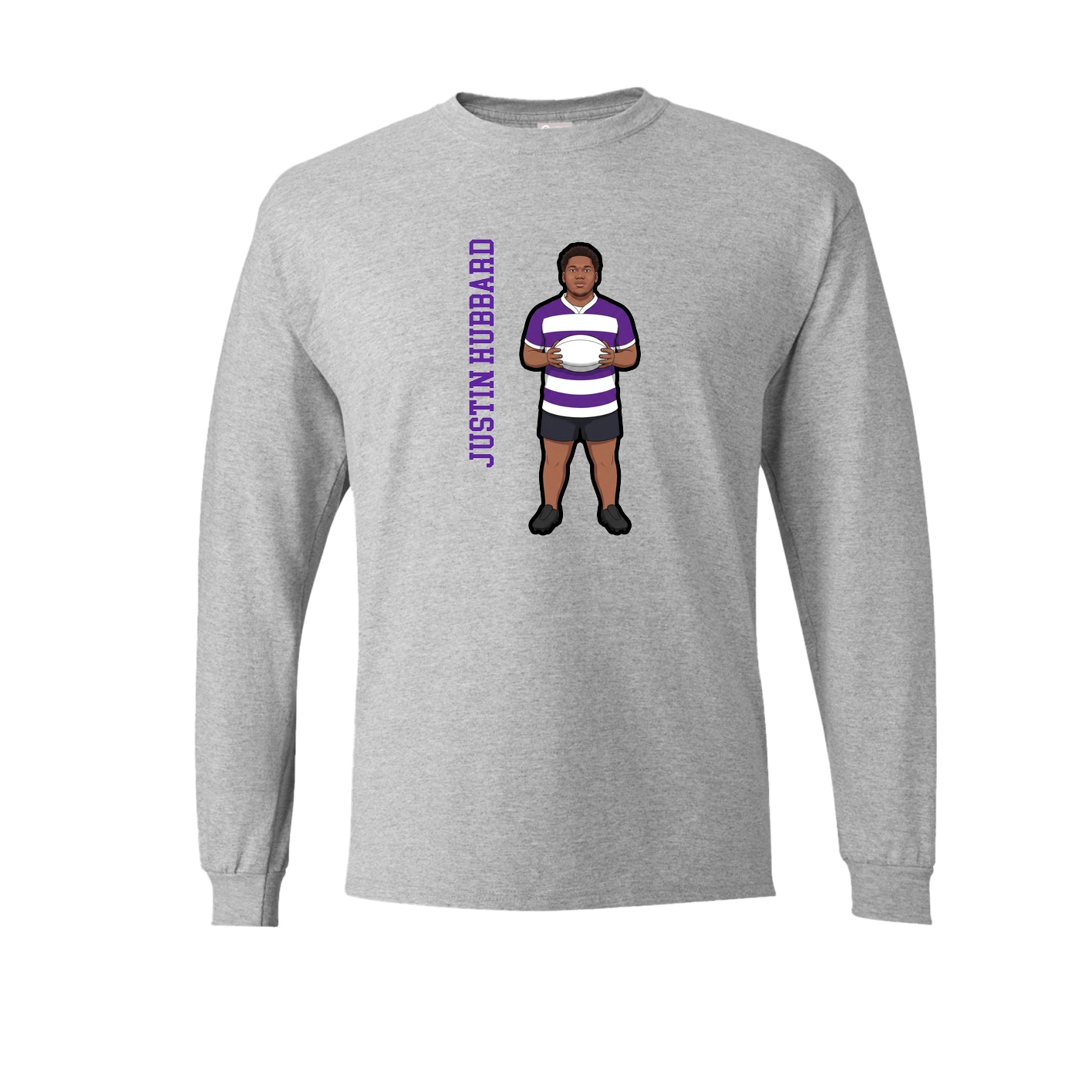 Long Sleeve Tee — Name Vertical in Grey