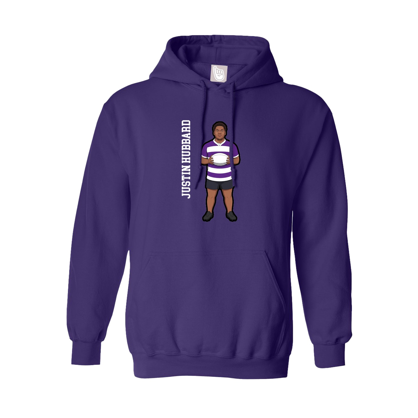 Hoodie — Name Vertical in Purple