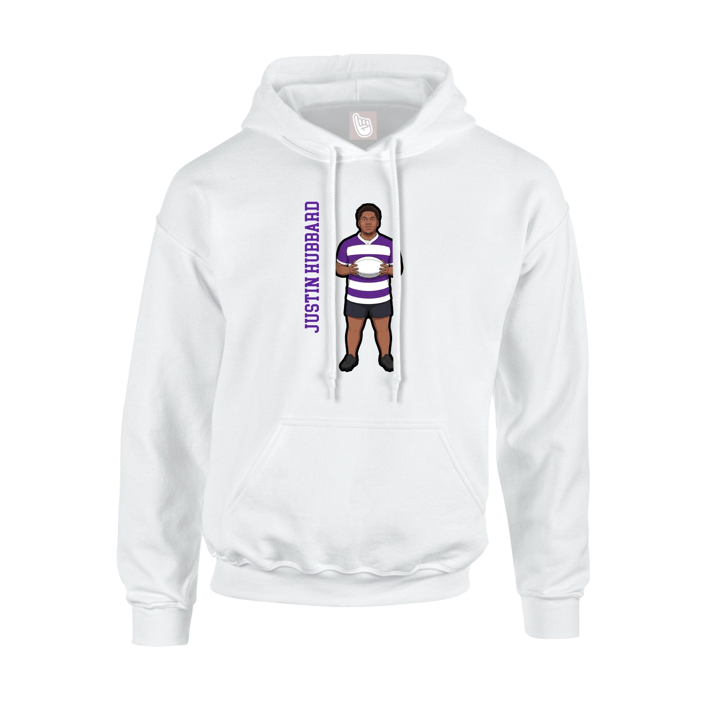 Youth Hoodie — Name Vertical in White
