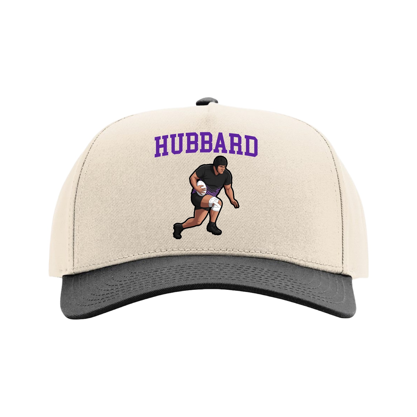 Full Fabric Five-Panel Champ Cap — Shirsey in Cream/Black
