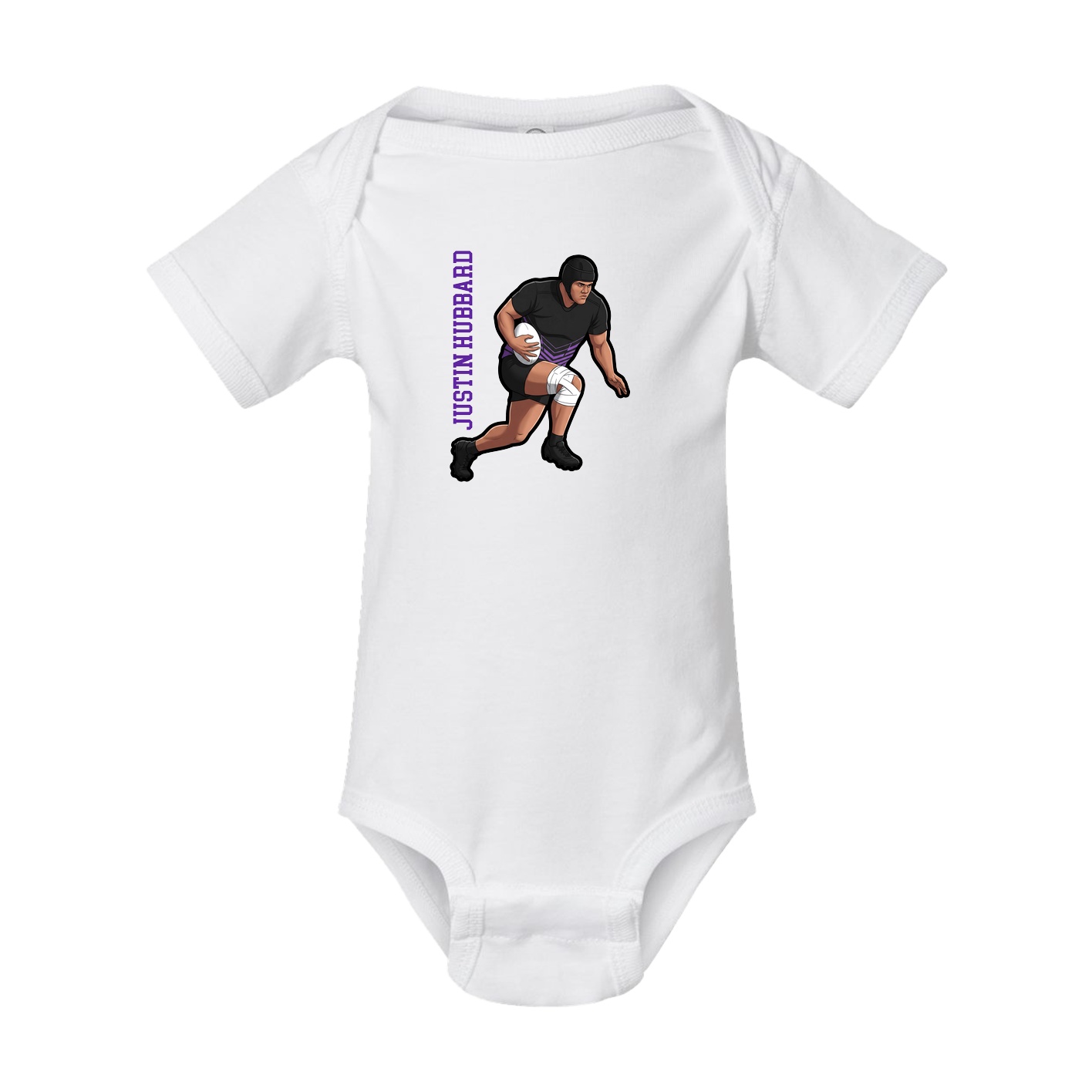 Baby Onesie — Name Vertical in White