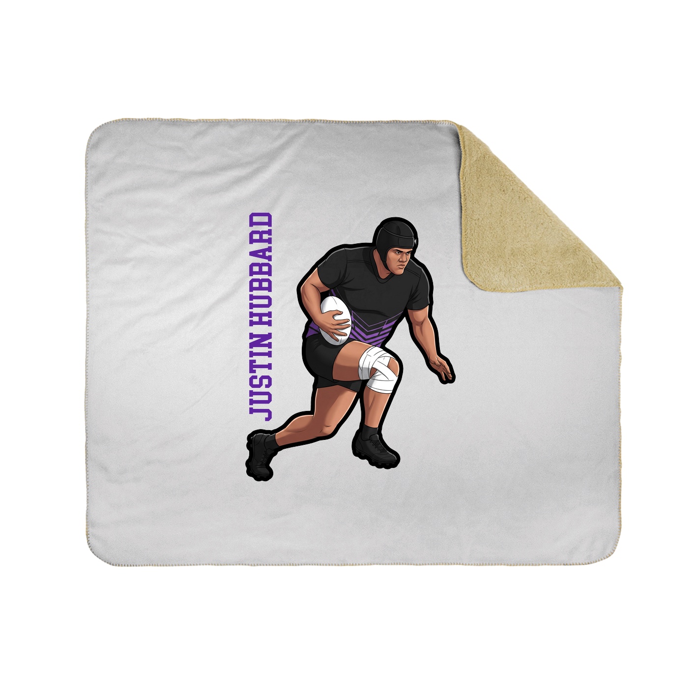 Throw Blanket — Name Vertical in White