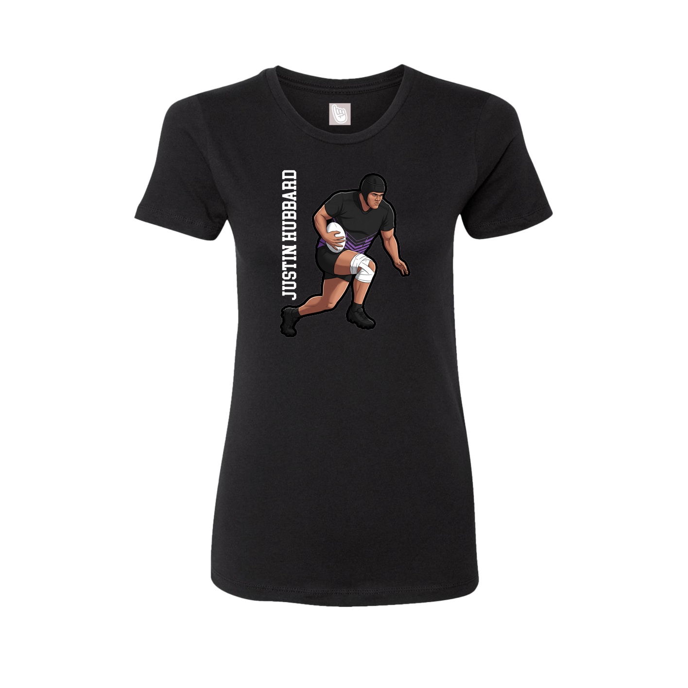 Womens Tee — Name Vertical in Black
