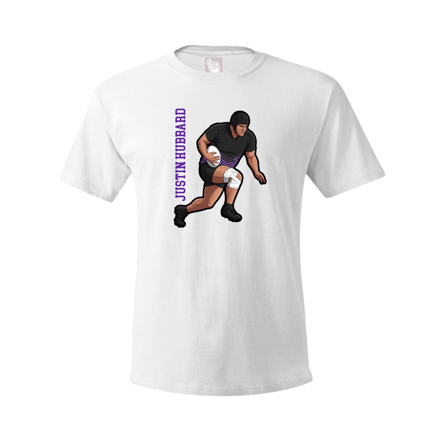 Youth Tee — Name Vertical in White