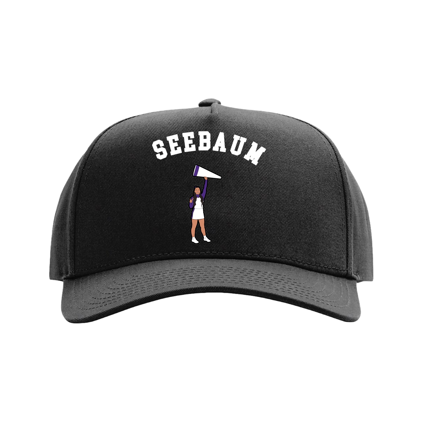 Full Fabric Five-Panel Champ Cap — Shirsey Arch in Black
