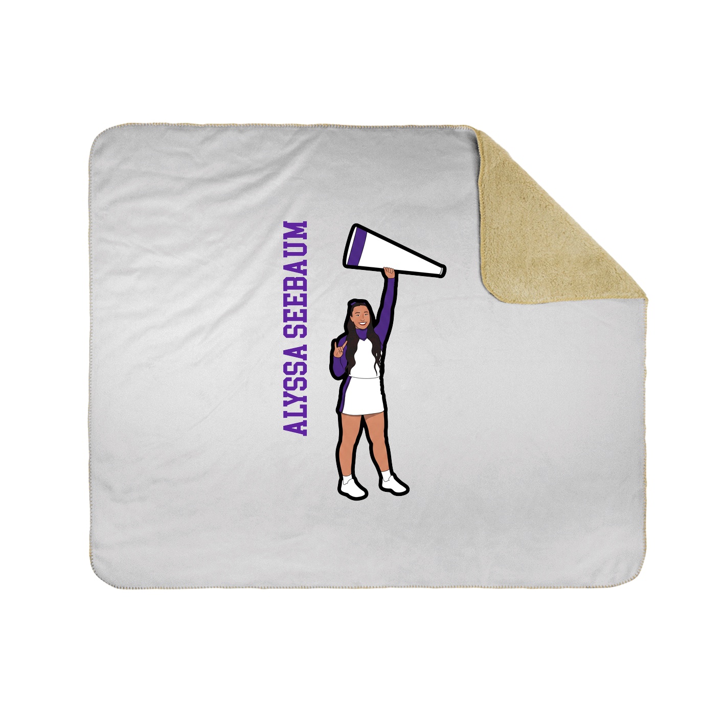 Throw Blanket — Name Vertical in White