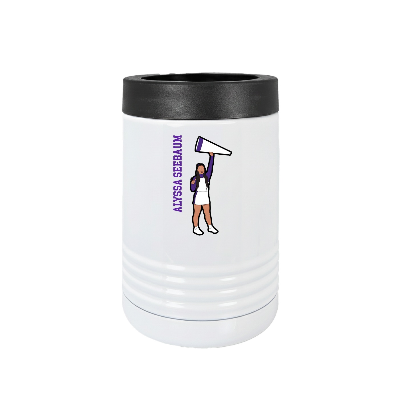 Beverage Holder — Name Vertical in White