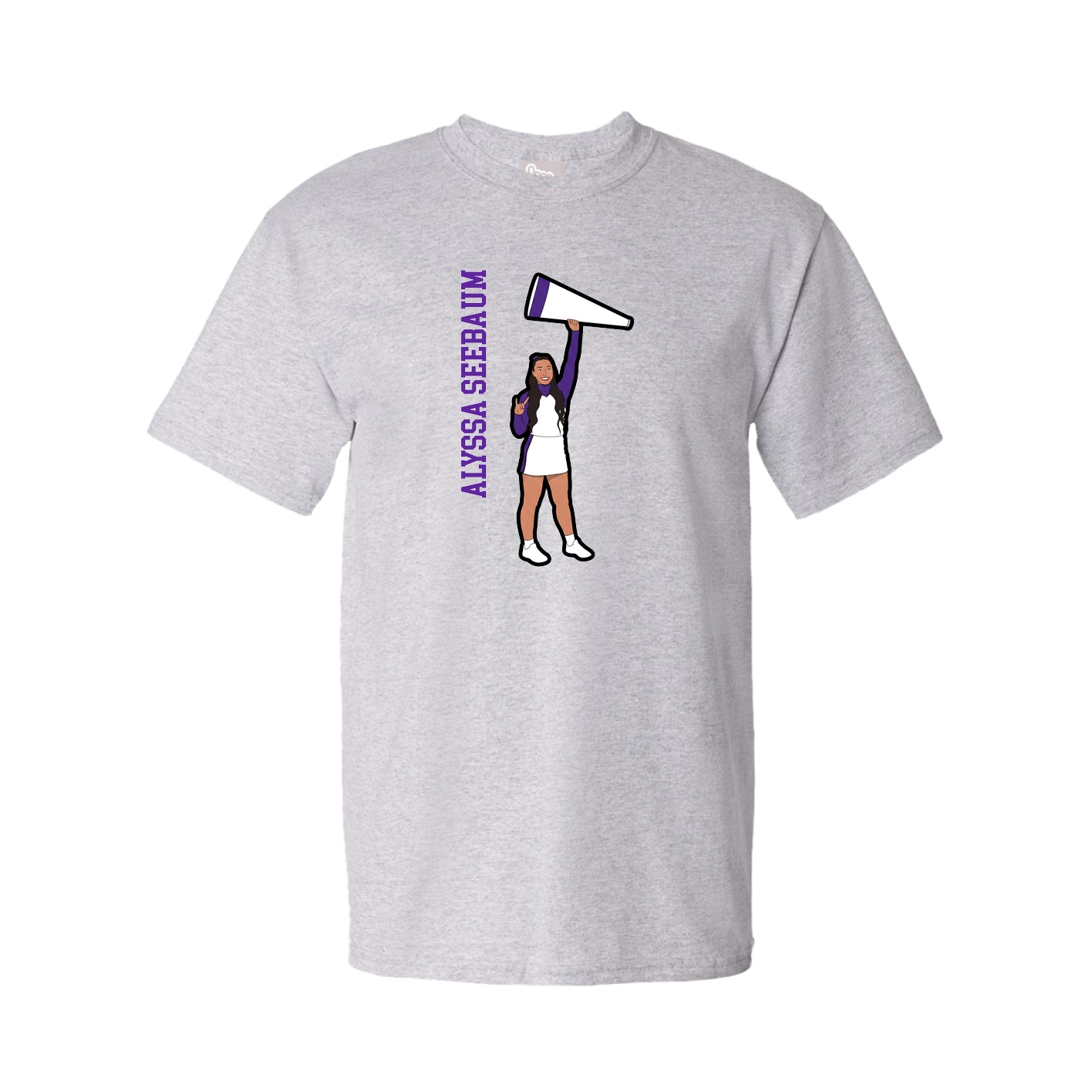 Youth Tee — Name Vertical in Grey