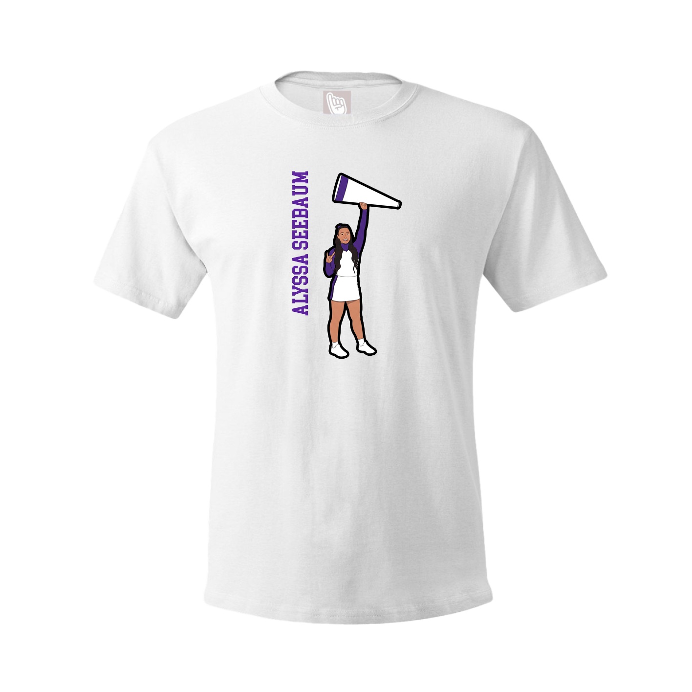 Youth Tee — Name Vertical in White