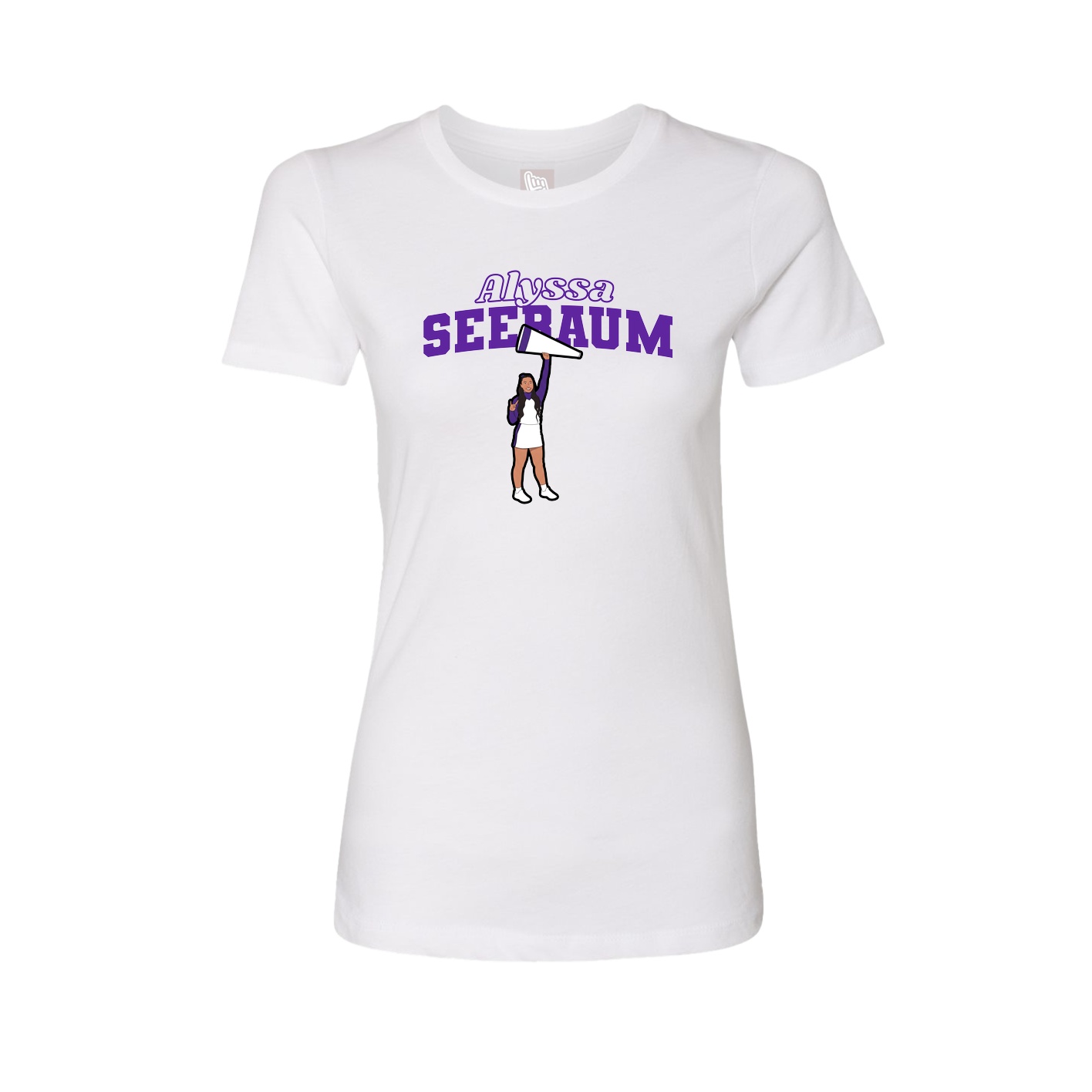 Fitted Women's Tee — Name Arch in White