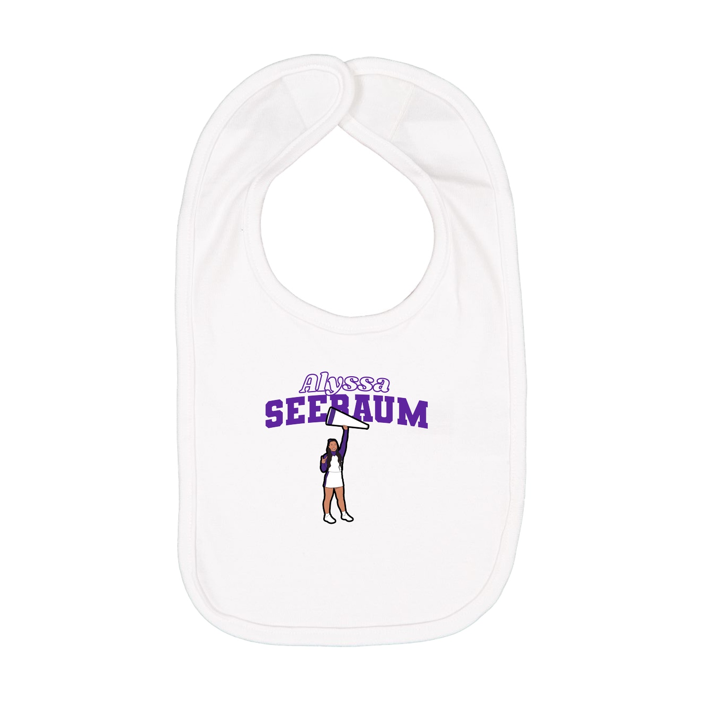 Infant Bib — Name Arch in White