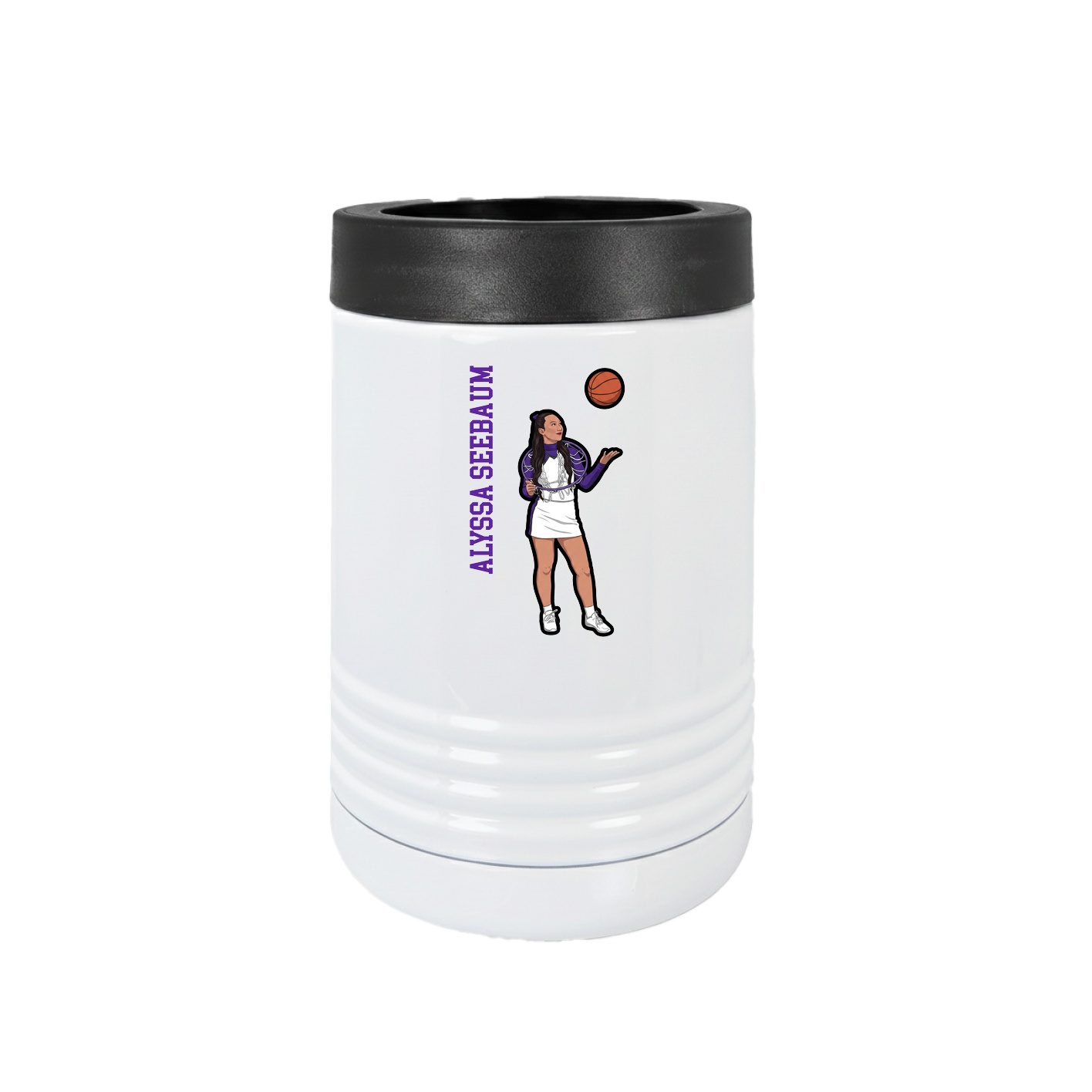 Beverage Holder — Name Vertical in White