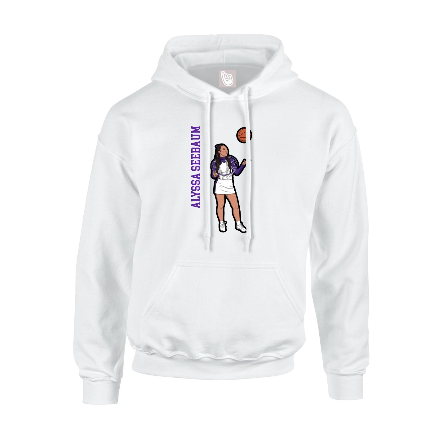 Hoodie — Name Vertical in White