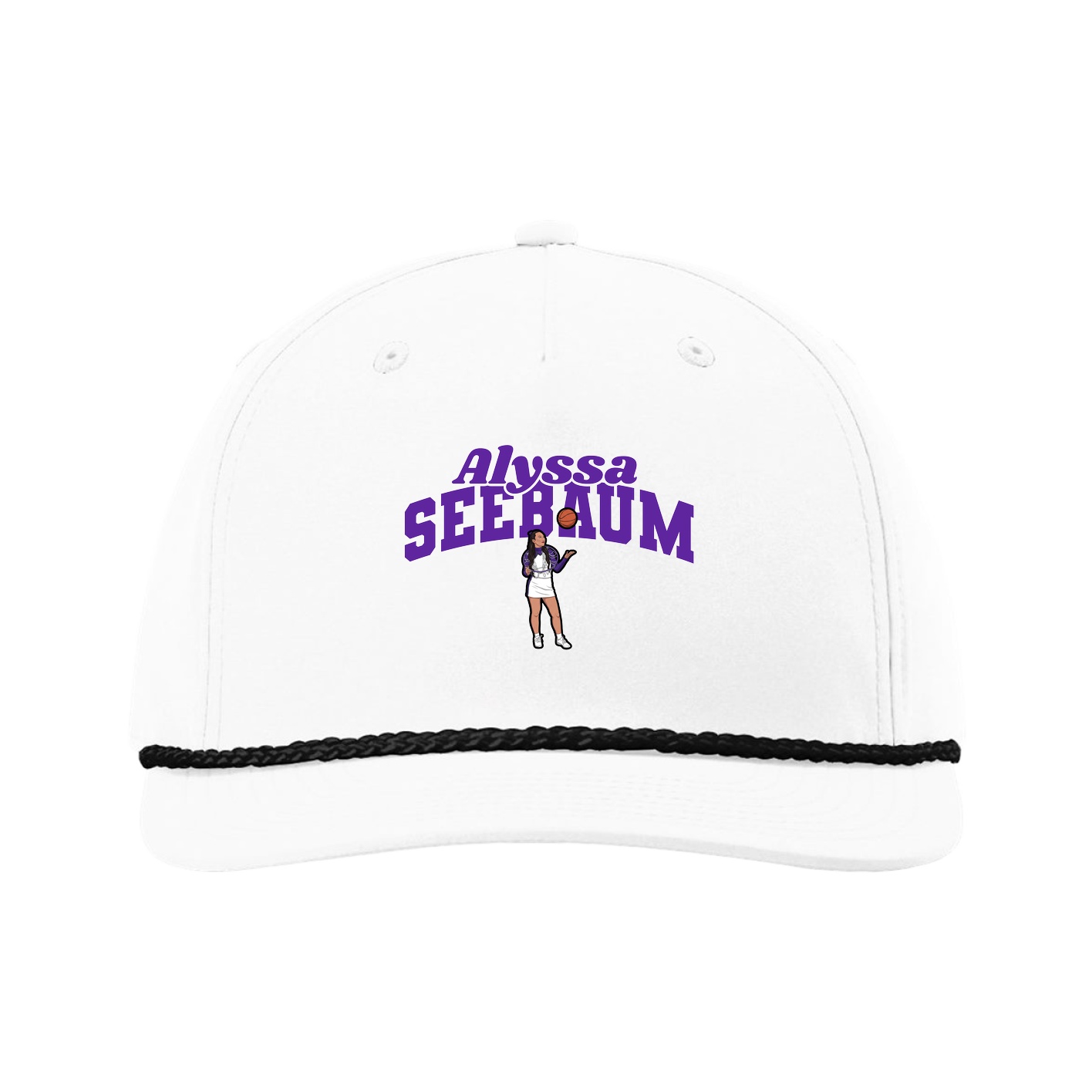 Five-Panel Classic Rope Cap — Signature Arch in White