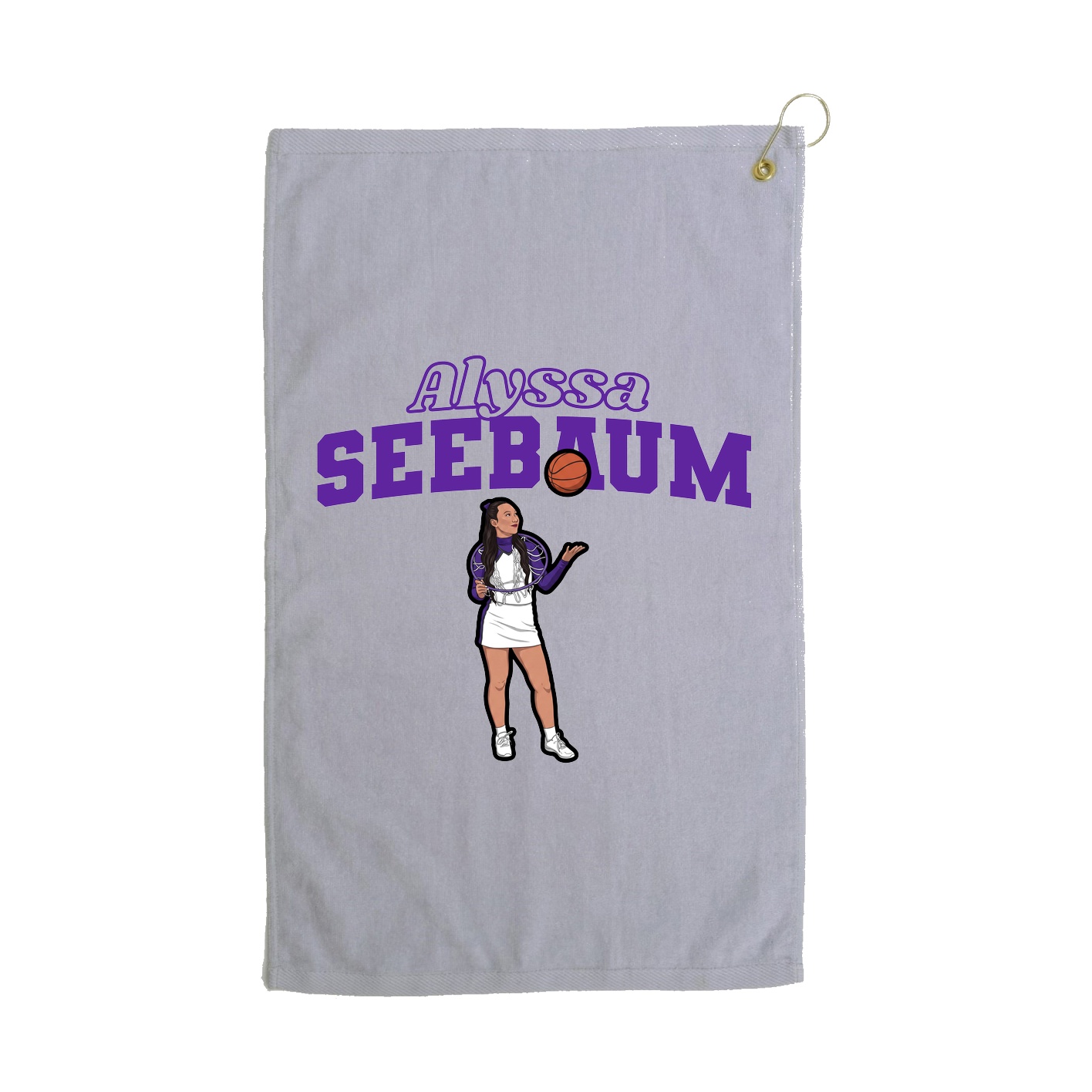 Golf Towel — Name Arch in Grey