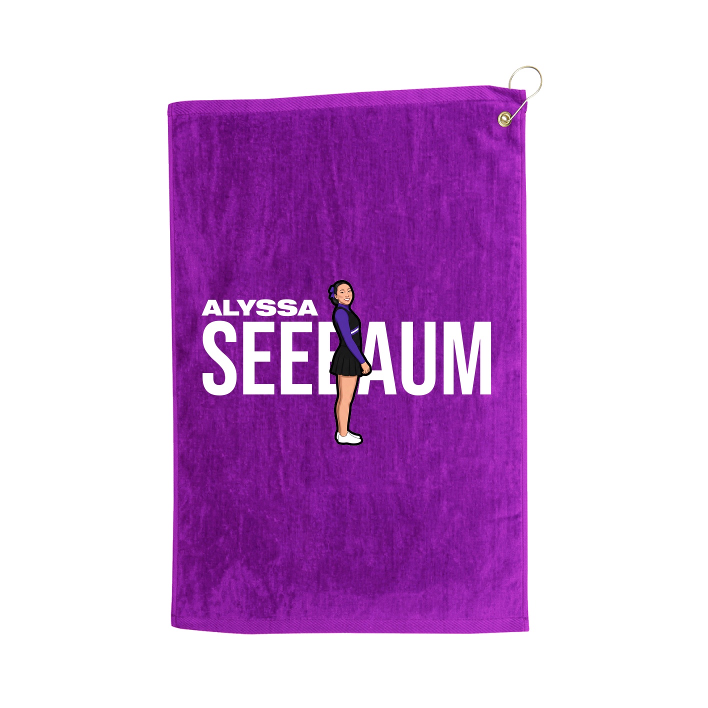 Golf Towel — Player Name in Purple
