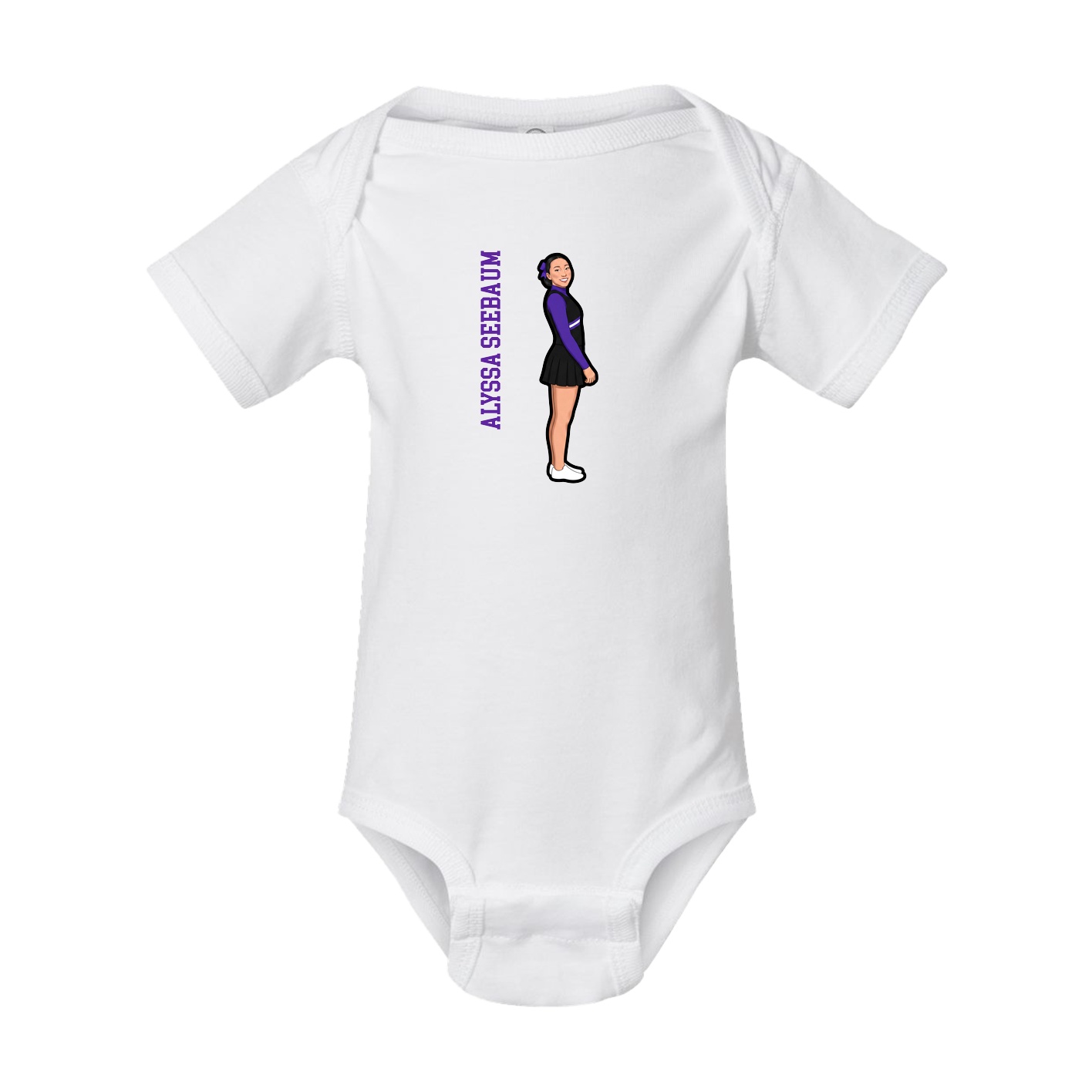 Baby Onesie — Name Vertical in White