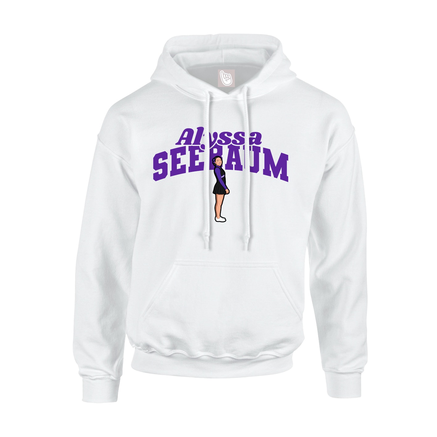 Youth Hoodie — Signature Arch in White