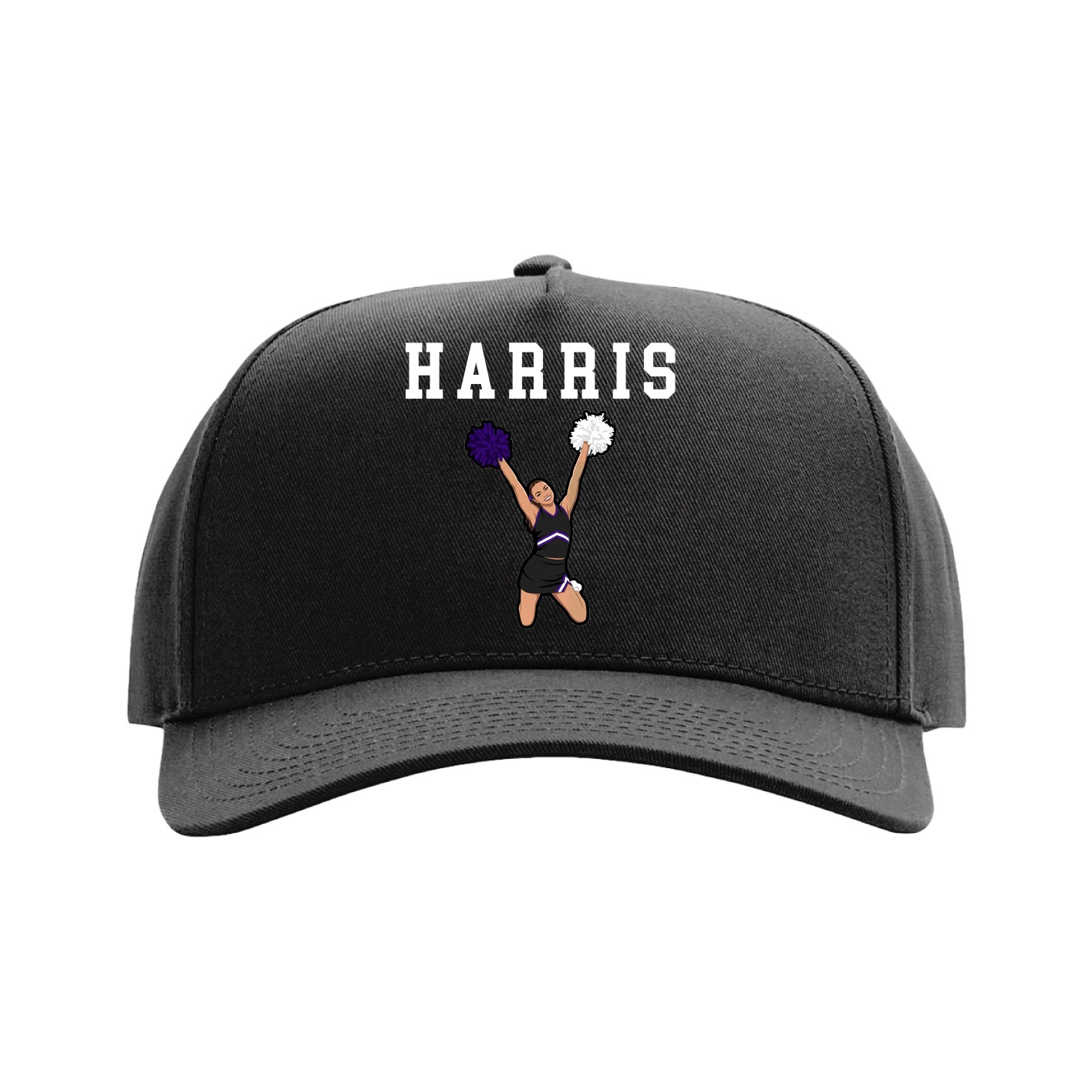 Full Fabric Five-Panel Champ Cap — Shirsey in Black