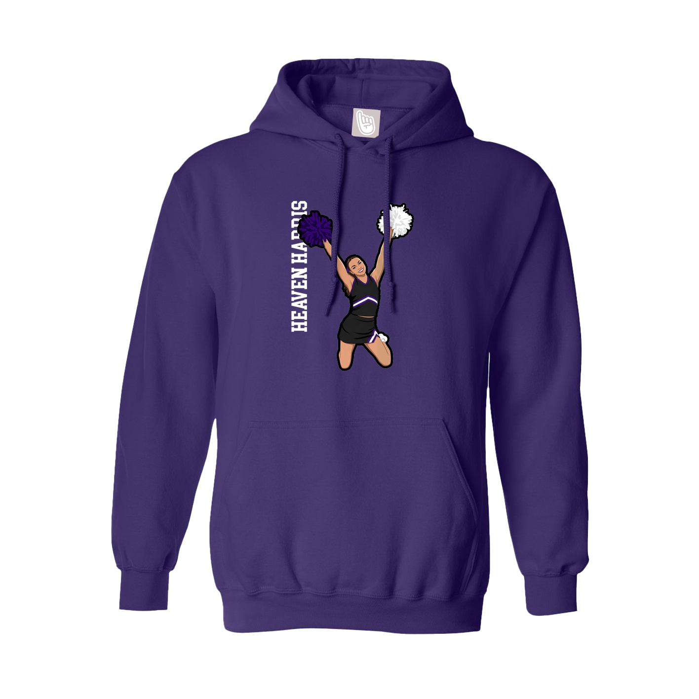 Youth Hoodie — Name Vertical in Purple