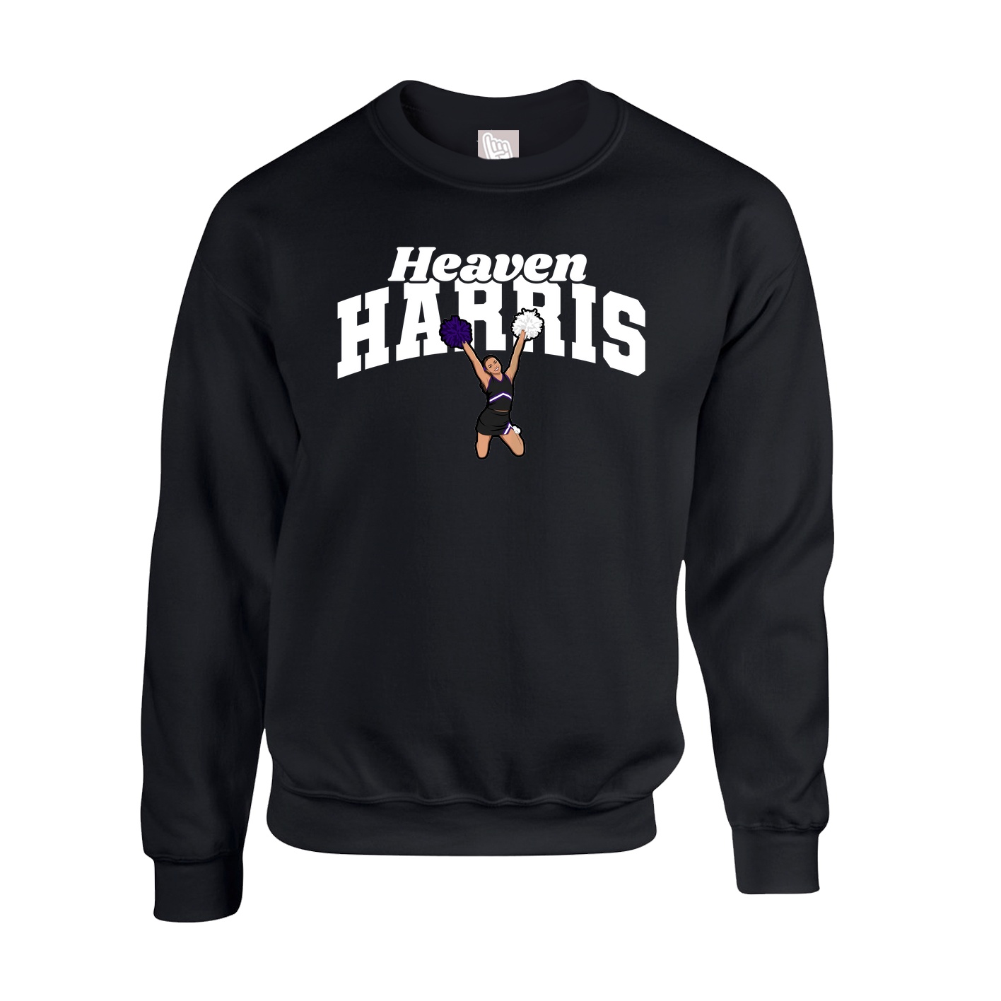 Fleece Crew — Signature Arch in Black