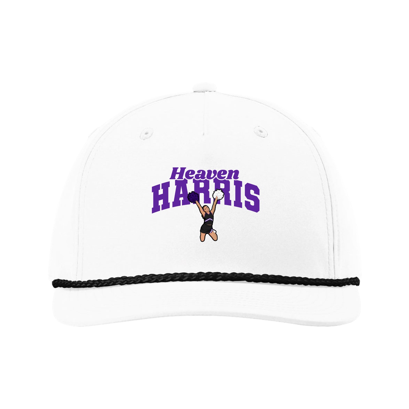 Five-Panel Classic Rope Cap — Signature Arch in White