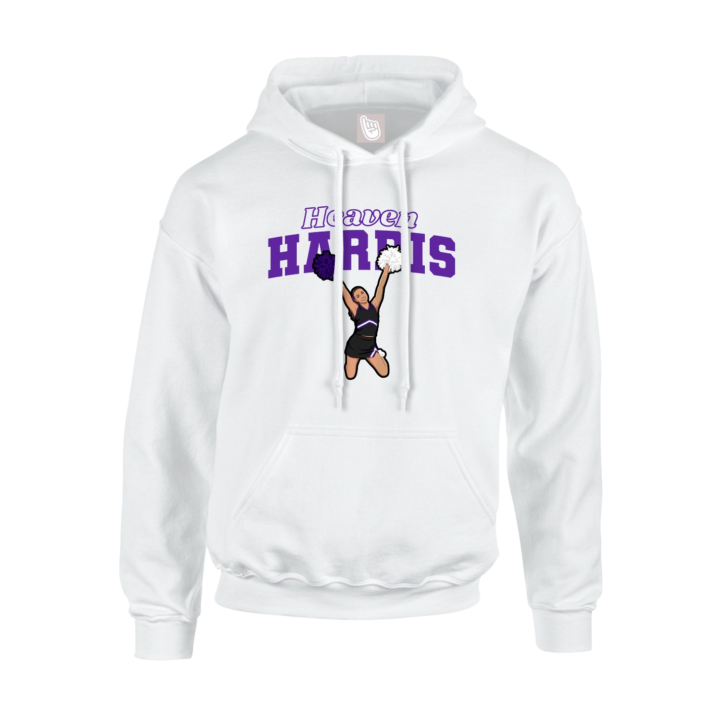 Hoodie — Name Arch in White