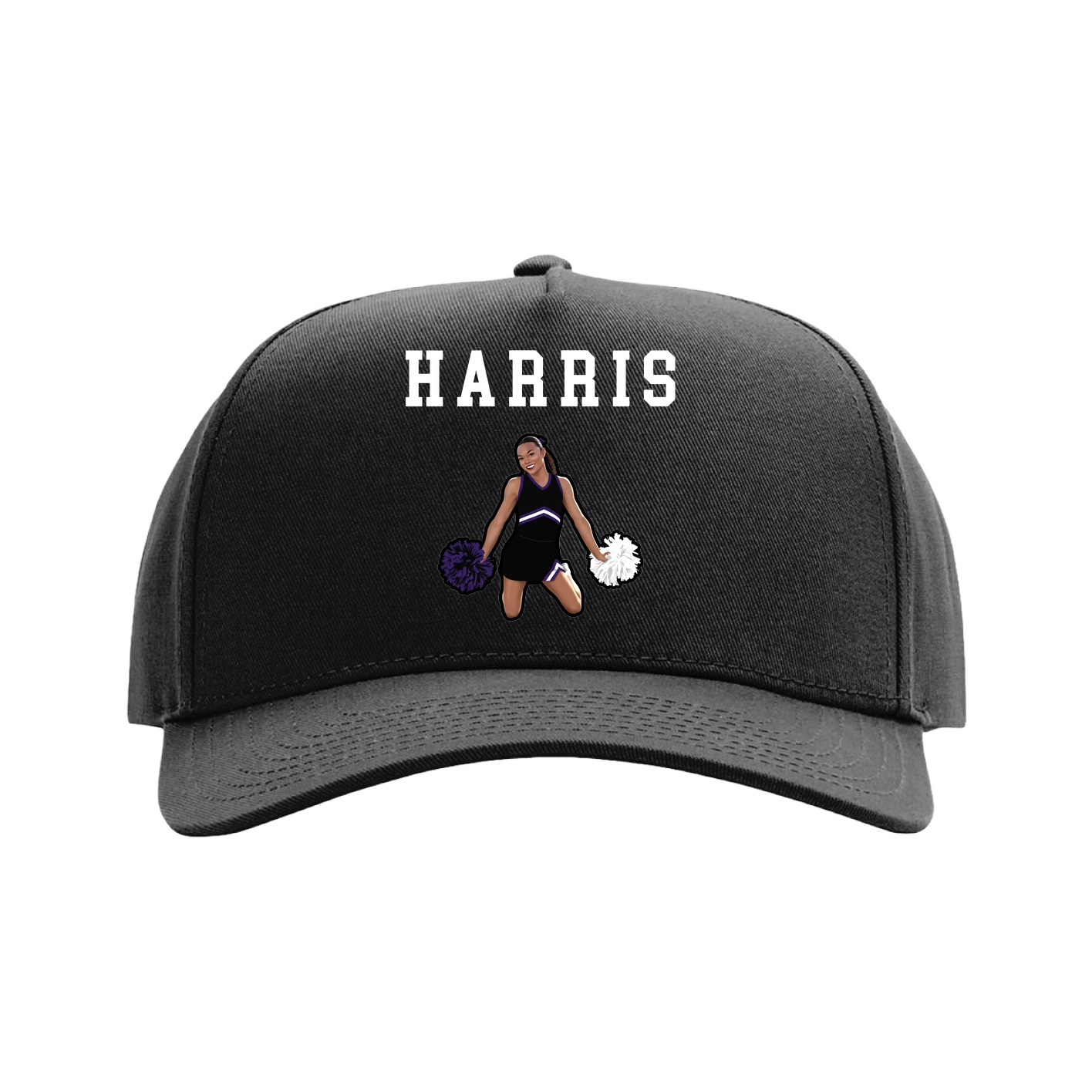 Full Fabric Five-Panel Champ Cap — Shirsey in Black