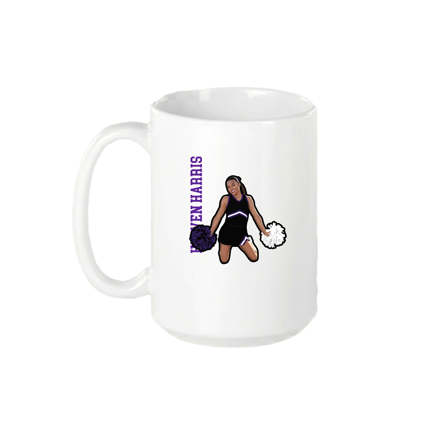 15oz Coffee Mug — Name Vertical in White