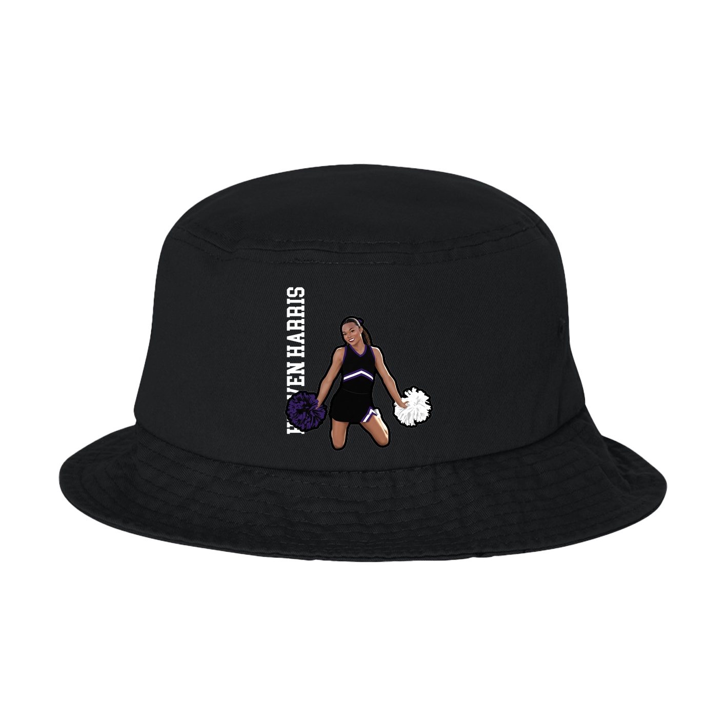 Bucket Cap — Name Vertical in Black
