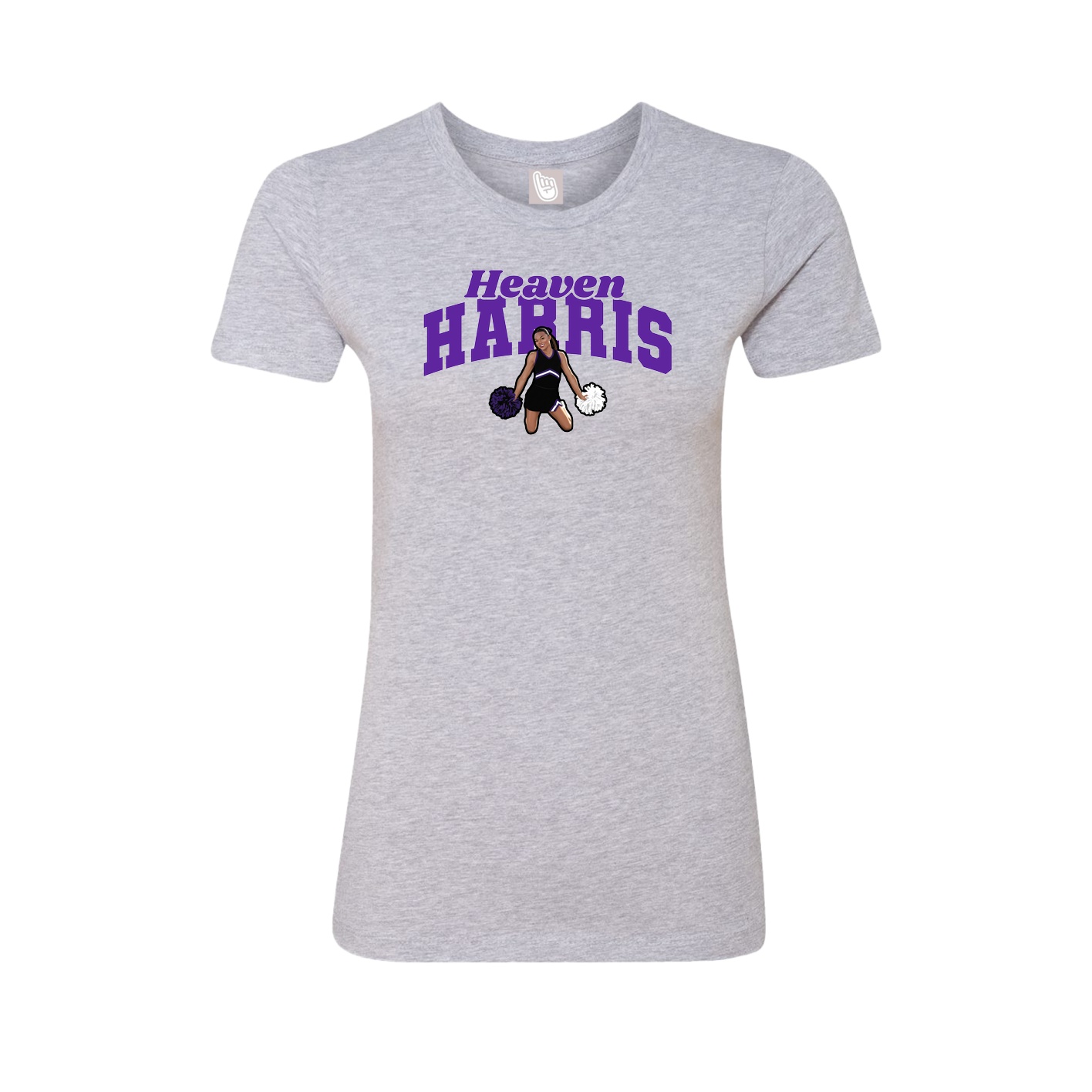 Fitted Women's Tee — Signature Arch in Grey