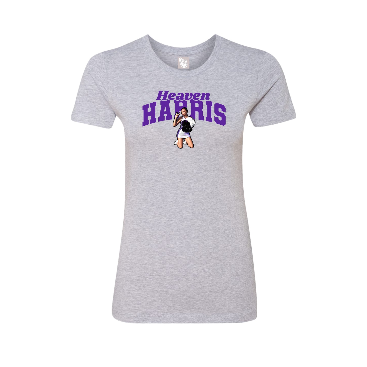Fitted Women's Tee — Signature Arch in Grey