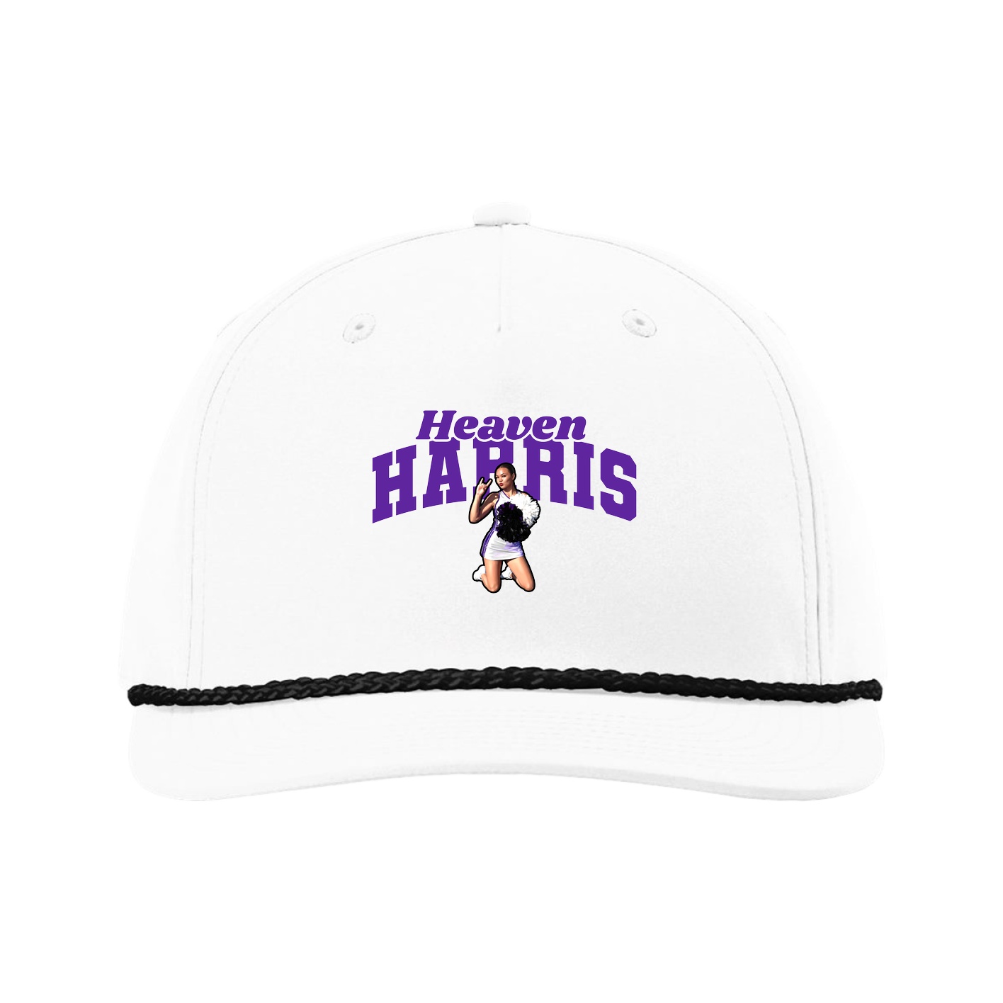 Five-Panel Classic Rope Cap — Signature Arch in White