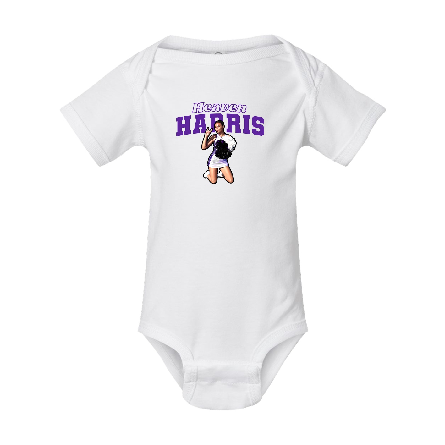 Baby Onesie — Name Arch in White