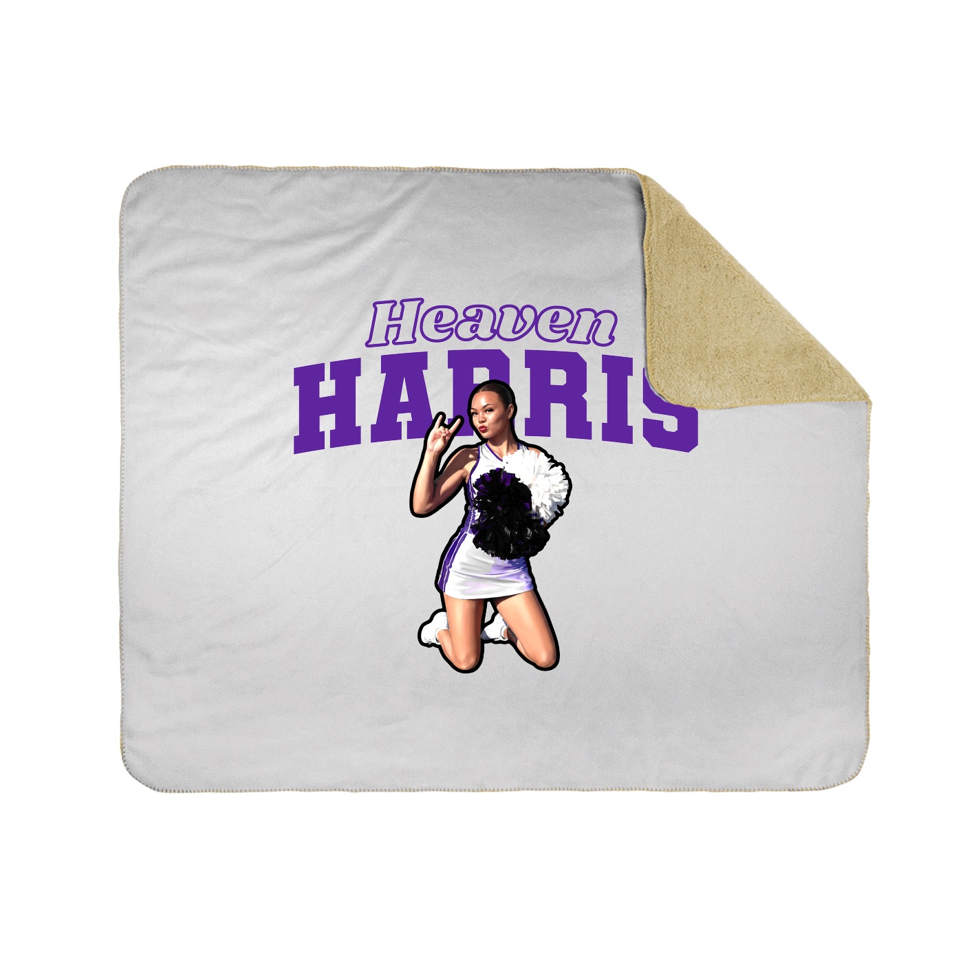 Throw Blanket — Name Arch in White