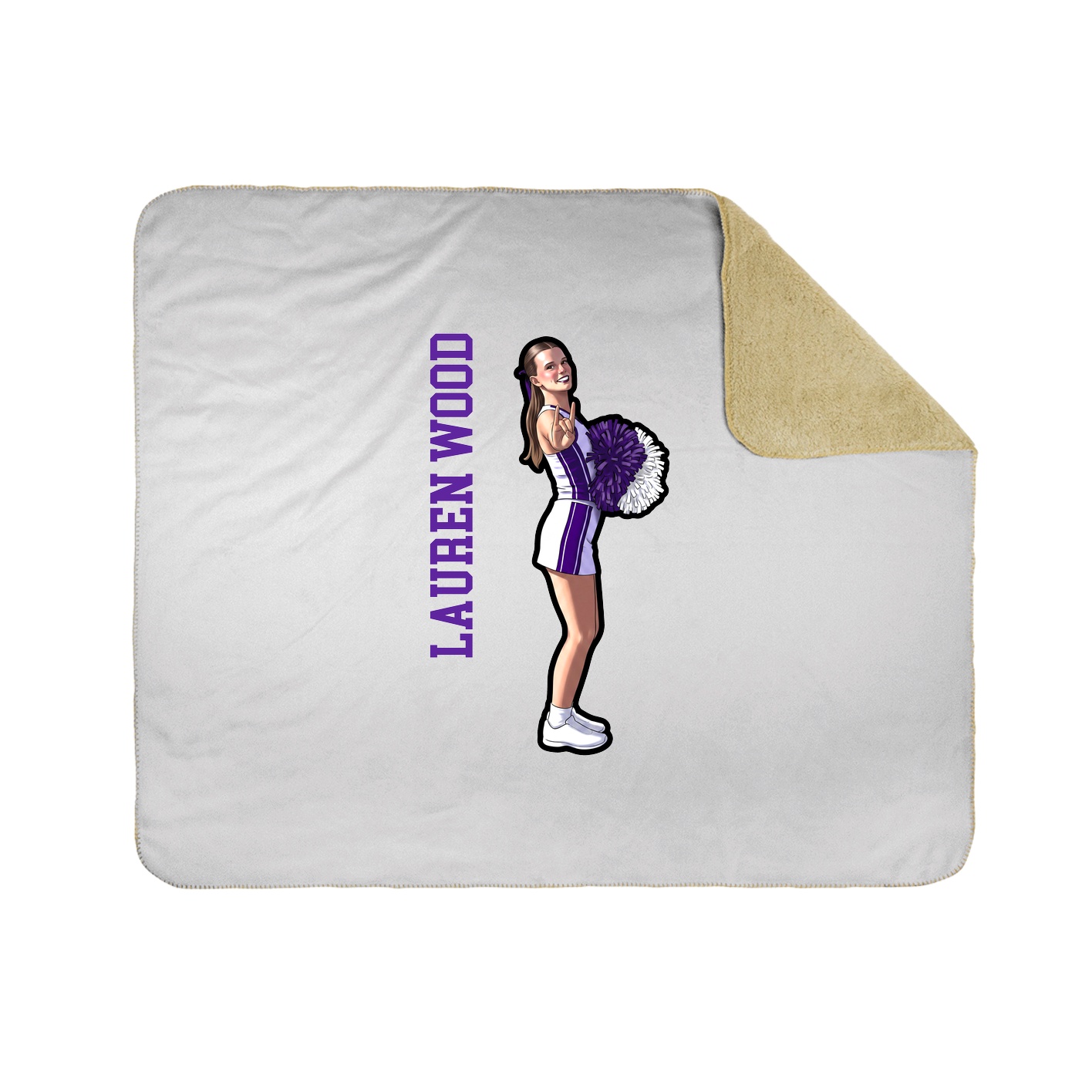 Throw Blanket — Name Vertical in White