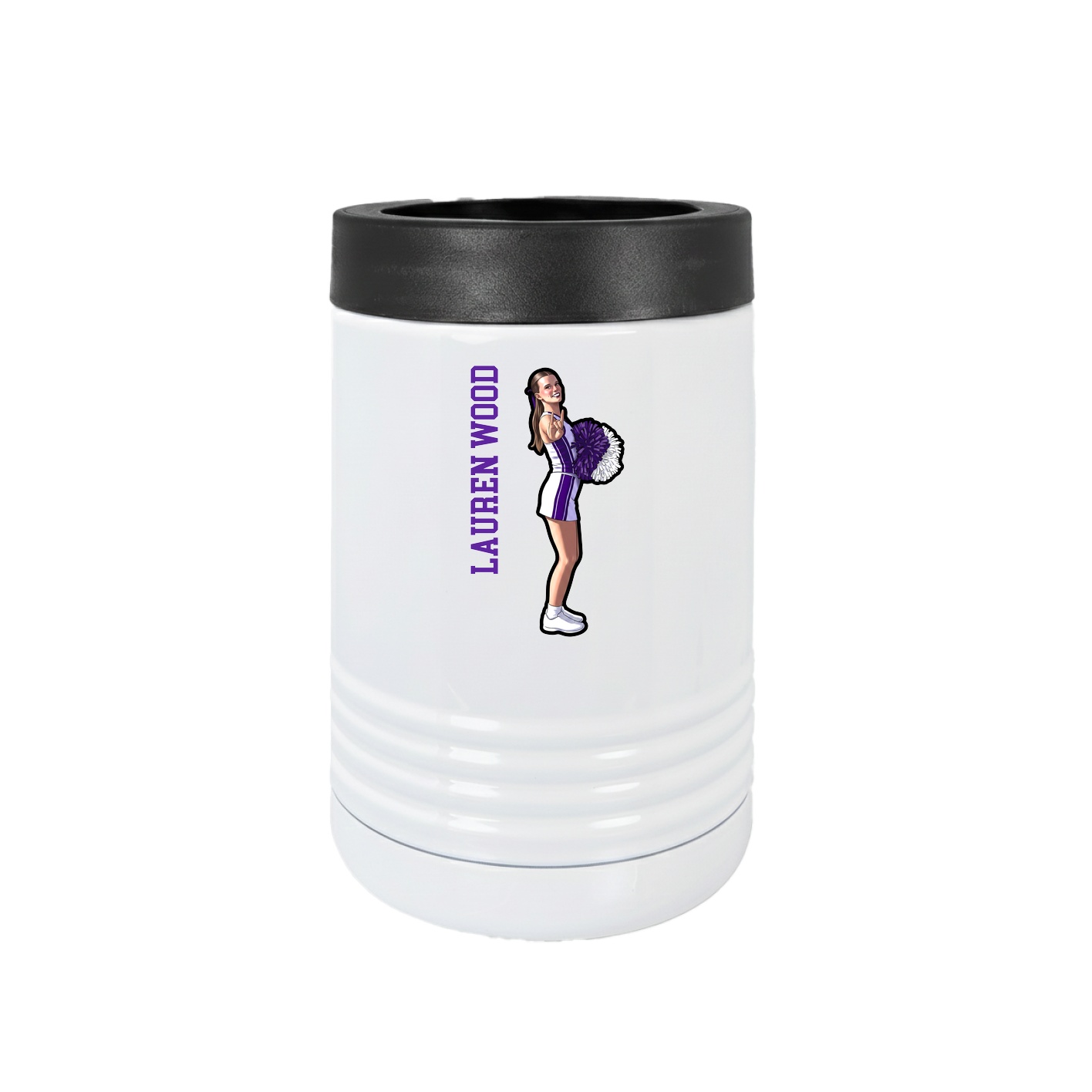 Beverage Holder — Name Vertical in White