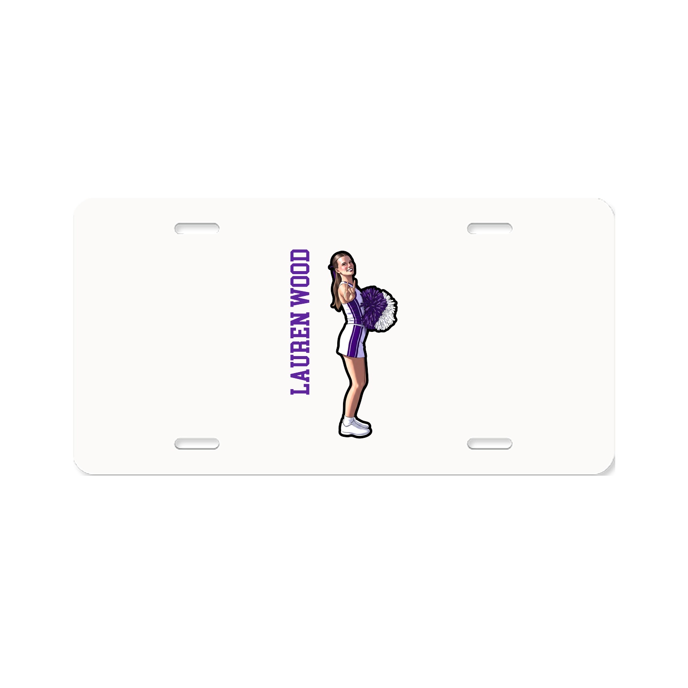License Plate — Name Vertical in Classic