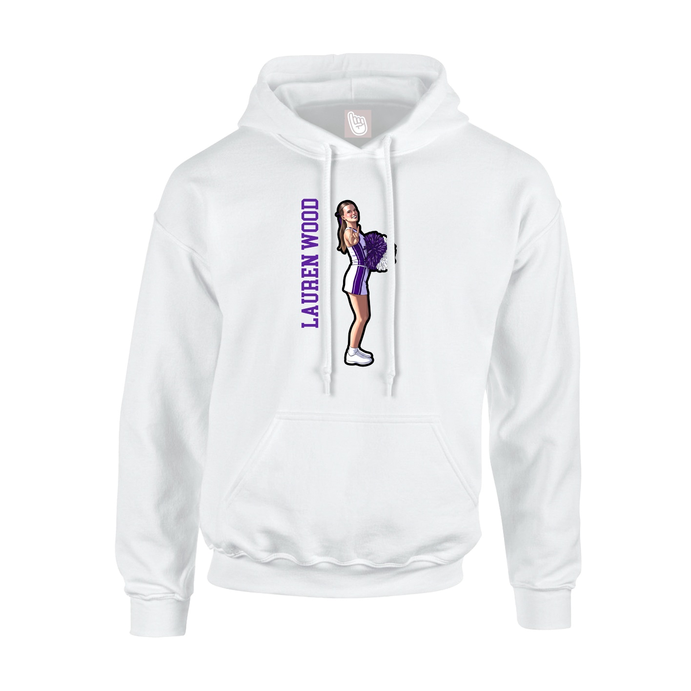 Hoodie — Name Vertical in White